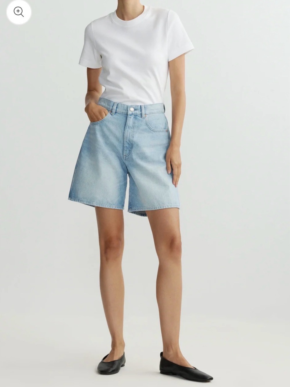 DL1961Taylir Short 7 inch Light Blue High-Rise Denim Shorts